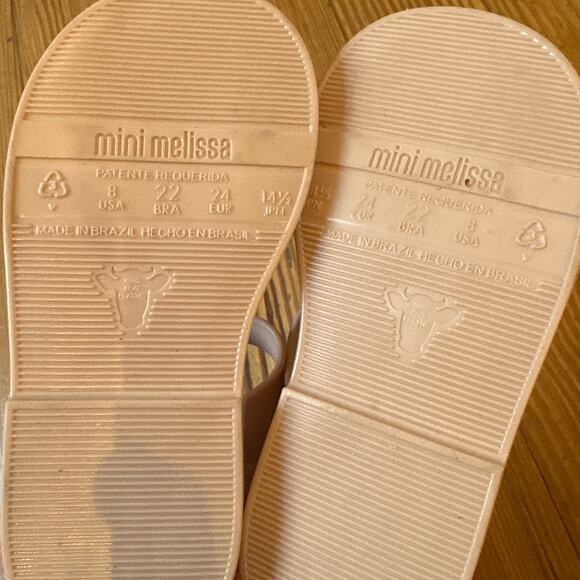 Mini Melissa light pink white double strap jelly toddler sandals SIZE 8 - Picture 5 of 5